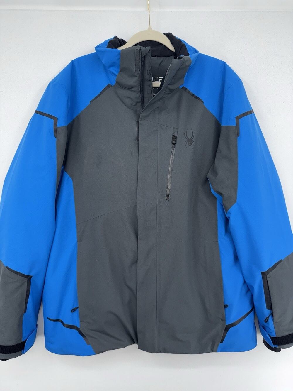 Spyder Men's Copper Winter Snow Ski Jacket Blue And Grey Large